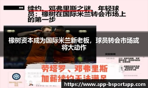 橡树资本成为国际米兰新老板,球员转会市场或将大动作